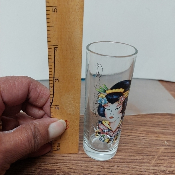 Vintage* Ed Hardy by Christian Audigier "Kiss of Death" Geisha Shooter Glass - Picture 3 of 4